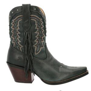 Durango Crush Women's Vintage Western Fringe Boot in Dark Teal Leather 8.5 M